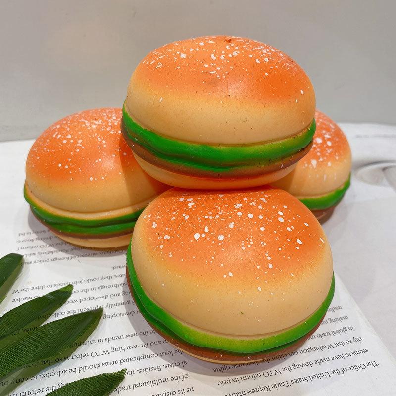 Hamburger Squishies - Moldable Non-Rebound Soft Squeeze Fidget Toy, Burger Squishy for Stress & Anxiety Relief