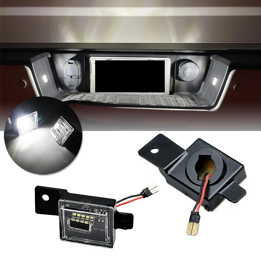 2pcs Xenon White License Number Plate Lights For Chevy Silverado 1500 2500 For GMC Sierra 1500 2500HD 3500HD Canyon, Replace OEM Part # GM2875100 GM2875101 23251664 23251665