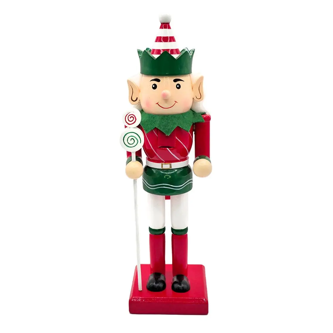 Peppermint Elf Wooden Nutcracker F07AM9-18-N01851C