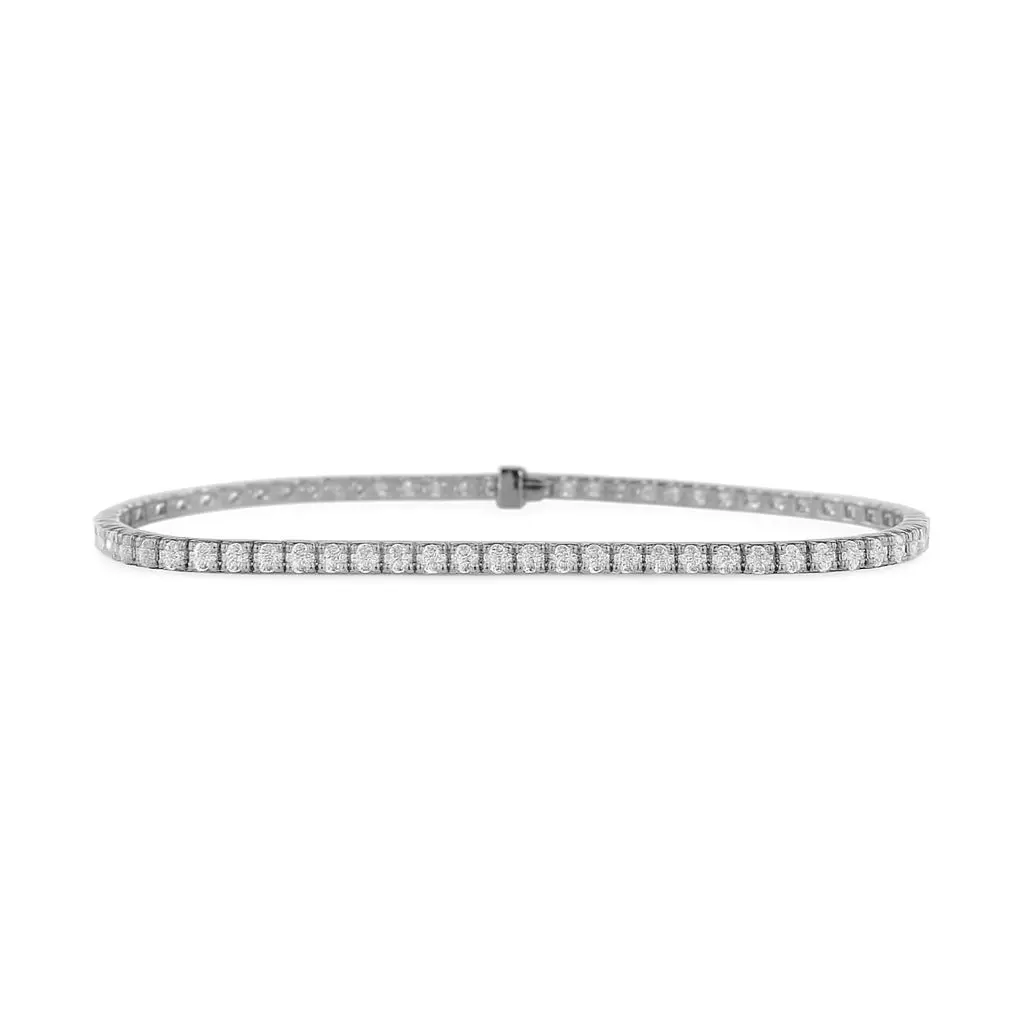 4.61ct 14K White Gold Diamond Tennis Bracelet 7"