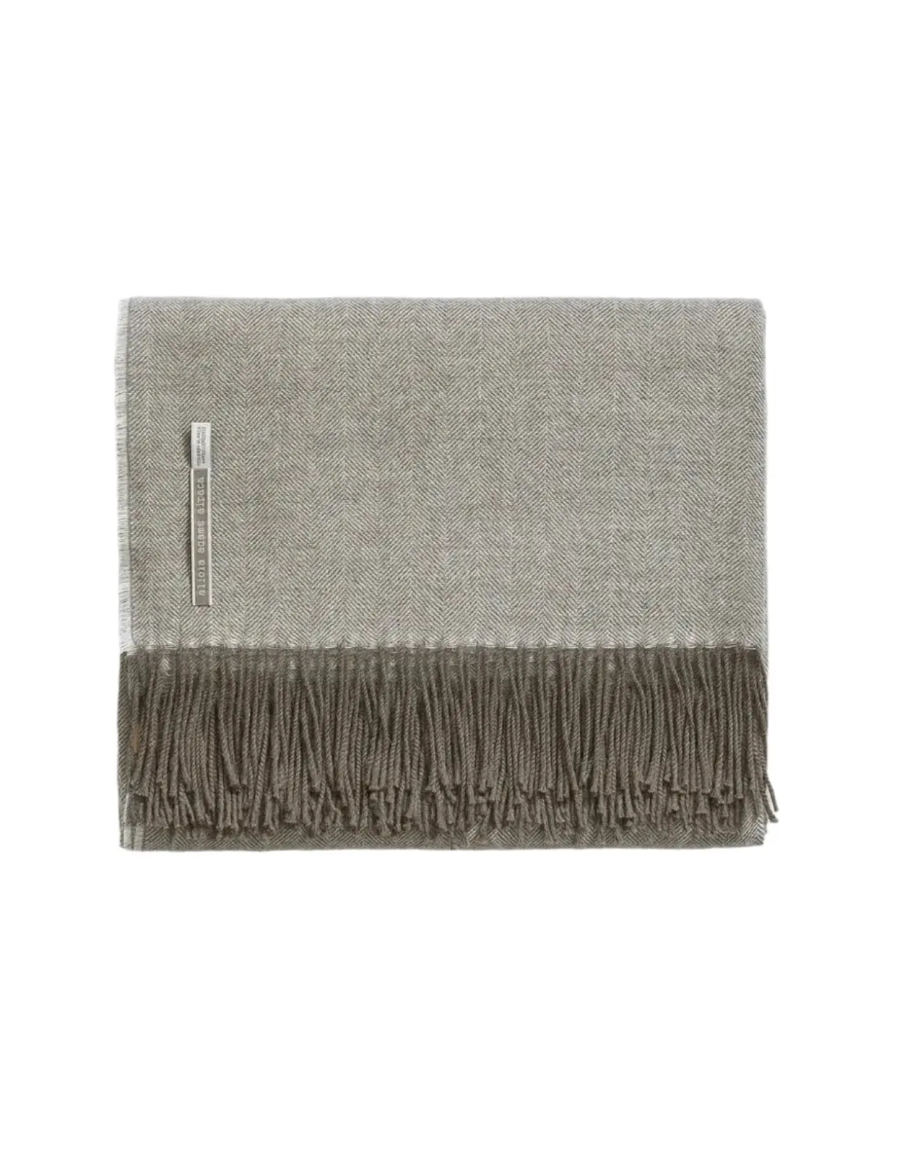 Alicia Adams Alpaca Throw in Moss Grey Herringbone
