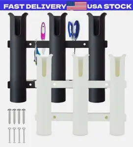 3 Tube Plastic Boat Fishing Rod Holders Removable Boat Marine Tube Rod Holder