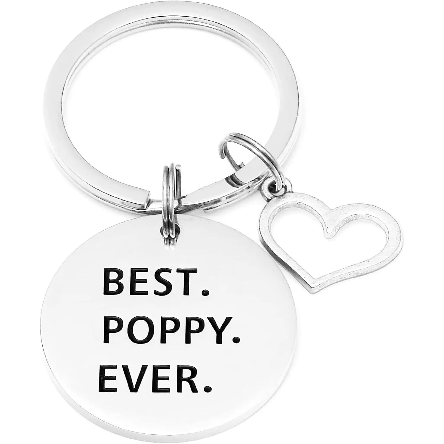Poppy Gifts Keychain for Men - Poppy Charm Merch - Worlds Best Pappy Stuff Present