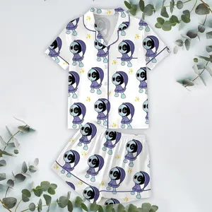 Astro Dandy’s World Satin Pajamas For Kids, Cute Gaming Sleepwear for Kids and Adult, R0bl0x Dandys World Fan Gift, Gamer Birthday Gift