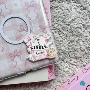 Cute “I’m A Kindle Girlie” Magsafe Phone Grip - Magnetic Pop Socket & Kickstand - Bookish Coquette Aesthetic Gift for Readers