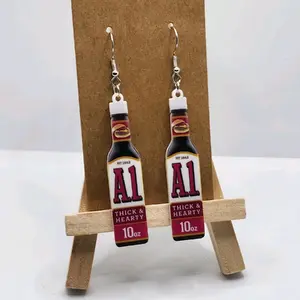 Sauce Earrings - Lightweight Plastic Hooks for Easy Wear, Fun Design