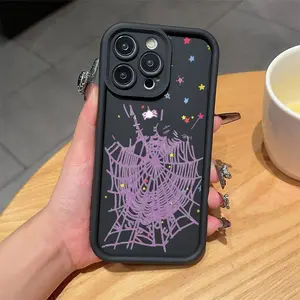 Spider Web Tpu Anti-Drop Protective Case for iPhone 6/7/8/x/XS/XR/XS Max/11/12/13/14/15/16/17 Pro Max, Perfect Gift for Couples