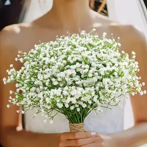 Baby's Breath Spring Artificial Bouquets GypsophilaReal Touch Faux Initial with Baby's BreathPlastic Flowers for Wedding Stuff Floral HouseDecoration outdoorfun