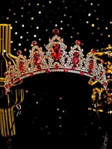 Women's Elegant Rhinestone Crown, Exquisite Trendy Bridal Crown, Chic Gorgeous Hair Accessories for Wedding Party Decor