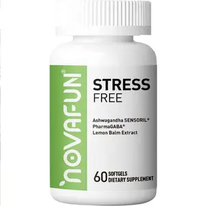 NOVAFUN Stress Free softgels, Ashwagandha Extract,Gamma-Aminobutyric Acid,Lemon Balm Extract,60 day supply