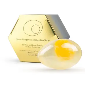 Egg Soap Golden Cleansing Handmade Soap Moisturizing Cleansing Oil Control Mite Removal Pore Cleansing Amino Acid Soap Long-lasting Fragrance for Face and Body