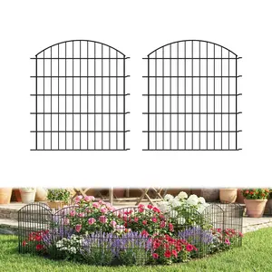 Metal Garden Fence 32 inch H x 28 inch W (5 Panels, Total Length 11.6 ft) No Need Dig Rustproof Animal Barrier Fencing Border Fence for Dog, Patio,Yard, Landscape, Flower Bed