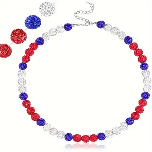 Sparkling Christmas Baseball Necklace with Rhinestones, Adjustable Sporty Style for Men Women, Perfect Christmas Gift for Athletes