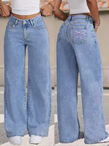 GILIPUR Minimalist Women's Front Button Pocket High Waist Straight-Leg Casual Jeans Trouser - Daily Wear Style, All-Season Versatile Slim-Fit Baggy Pants, Aesthetics