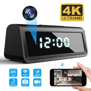 Camera Clock WiFi Camera Alarm 4K FHD Nanny Camera Recorder Wireless Indoor Home Office Security Night Vision Motion Detection 5G/2.4G WiFi Camera Clcok