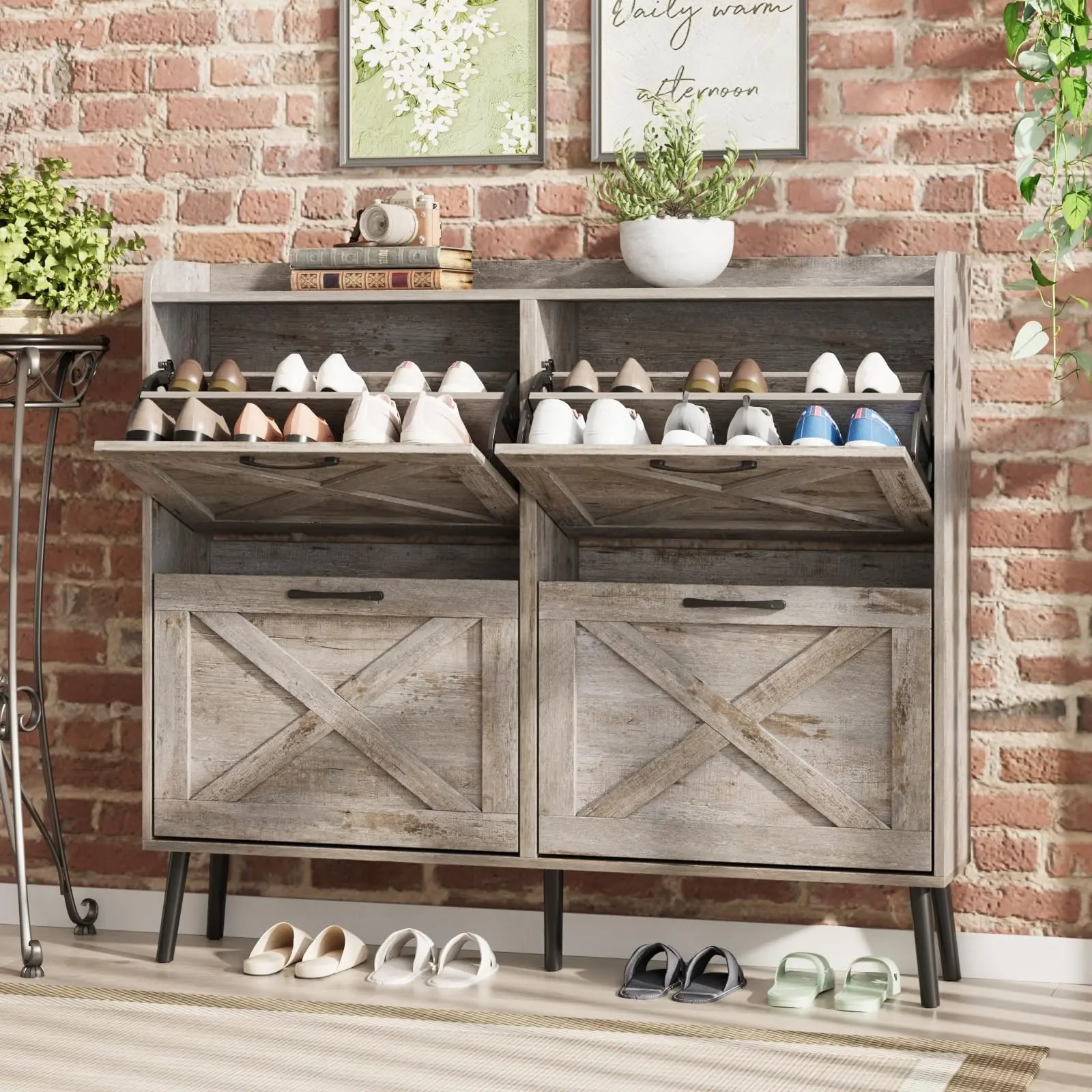 Light Rustic Oak-4 Flip Drawers