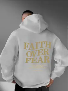 Faith Over Fear - Christian Hoodie, Christian Activewear, Jesus Hoodie, Fashion Hoodie, Bible Text Shirt, Suitable for Both Men and Women, Aesthetically Appealing Clothing, Graphic, Everyday, Sweatshirts, Knit, Fitted