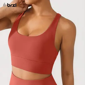 BRXL【Discount for live】Women's Camisole Sports Bra Fitness Exercise Padded Yoga Top Cross Over Shoulder Strap Workout Clothes Activewear-brxl-1