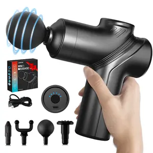 LEERCON Ultra-Quiet Fascial Gun with Brushless Motor, Rechargeable Percussion Massager for Post-Workout Relaxation & Muscle Recovery, Deep Tissue Pain Relief for Neck Back Shoulder, 6 Speeds, 4 Attachments, Handheld Electric, Portable, Cordless, Athletes