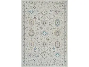 212 MAIN 5x8 ft. Rectangle Machine-Woven Abstract Cream & Beige Indoor Area Rug, Distressed Vibe, Stain-Proof, Modern Design, Indoor Use