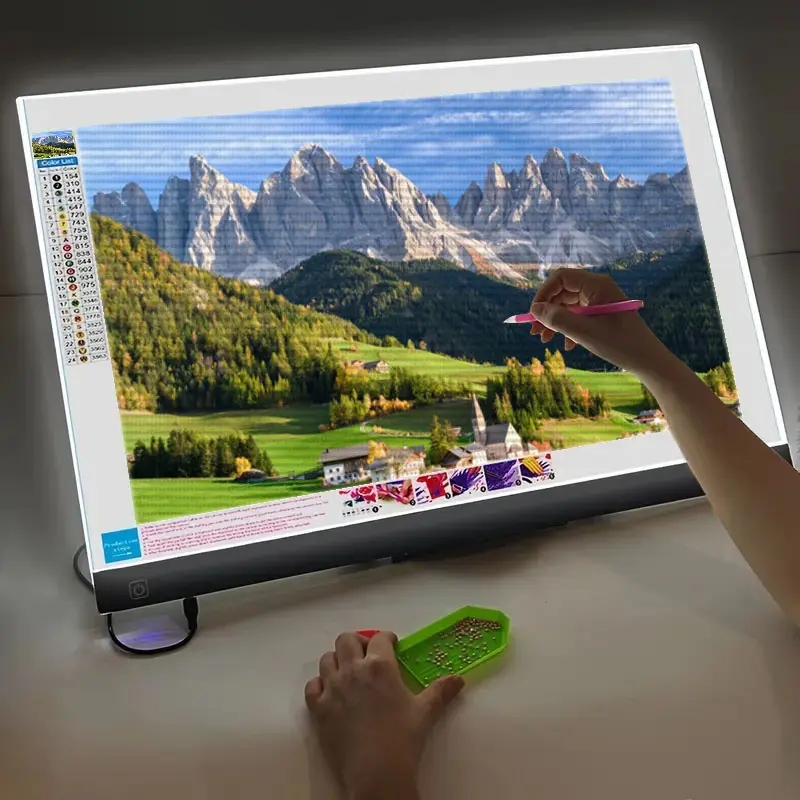 A5 A4 A3 LED Copy Board Light Tracing Box, Adjustable USB Power LED Trace Light Pad For Tattoo Drawing, Streaming, Sketching, Animation, Stenciling, With Removable Stand And Diamond Painting Tools Devices