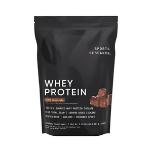 Sports Research Whey Protein Isolate - Sports Nutrition Protein Powder 25g per Serving - 5lb Bag Whey Protein - Dutch Chocolate Bulk Protein Powder, 60 Servings