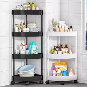 Triangular Shelf Rack for Home Bathroom Corner Storage, Fan-Shaped Indoor Organizer, Space-Saving Wall Mounted Display Stand