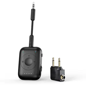 Connect Air Pro    Transmitter & Receiver for AirPods or  Headphones, 2-in-1 Adapter with Detachable  3.5mm Aux  Jack for Airplanes, Auto, Gym, Black