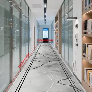 Marble Crack Design Long Hallway Runner Rug, Soft Comfortable Staircase Mat, Large Outdoor Garden Carpet, Hotel Decor Washable Bathroom Mat