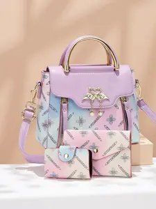 Women's Gradient Color Letter Print Bag, Fashion Multifunctional Shoulder Crossbody Bag, handbag sling bag, Perfect Mother's Day Gift for Women, Casual Trendy Purses, Fashionable Patterned Bag, Versatile Sling Bag