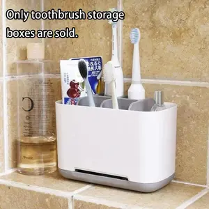 Bathroom Toothbrush Holder, 1 Count Multifunctional Toothbrush & Toothpaste Holder with Non-slip Base, Bathroom Accessories for Home Dormitory Hotel Salon, Toothbrush Storage, Toothbrush Holder Organizers