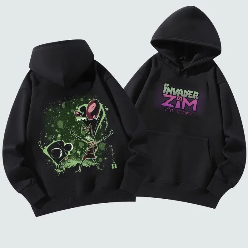 Invader Zim GIR Robot Hoodie Y2K Vintage Cartoon Streetwear Graphic Sweatshirt Unisex XY290705