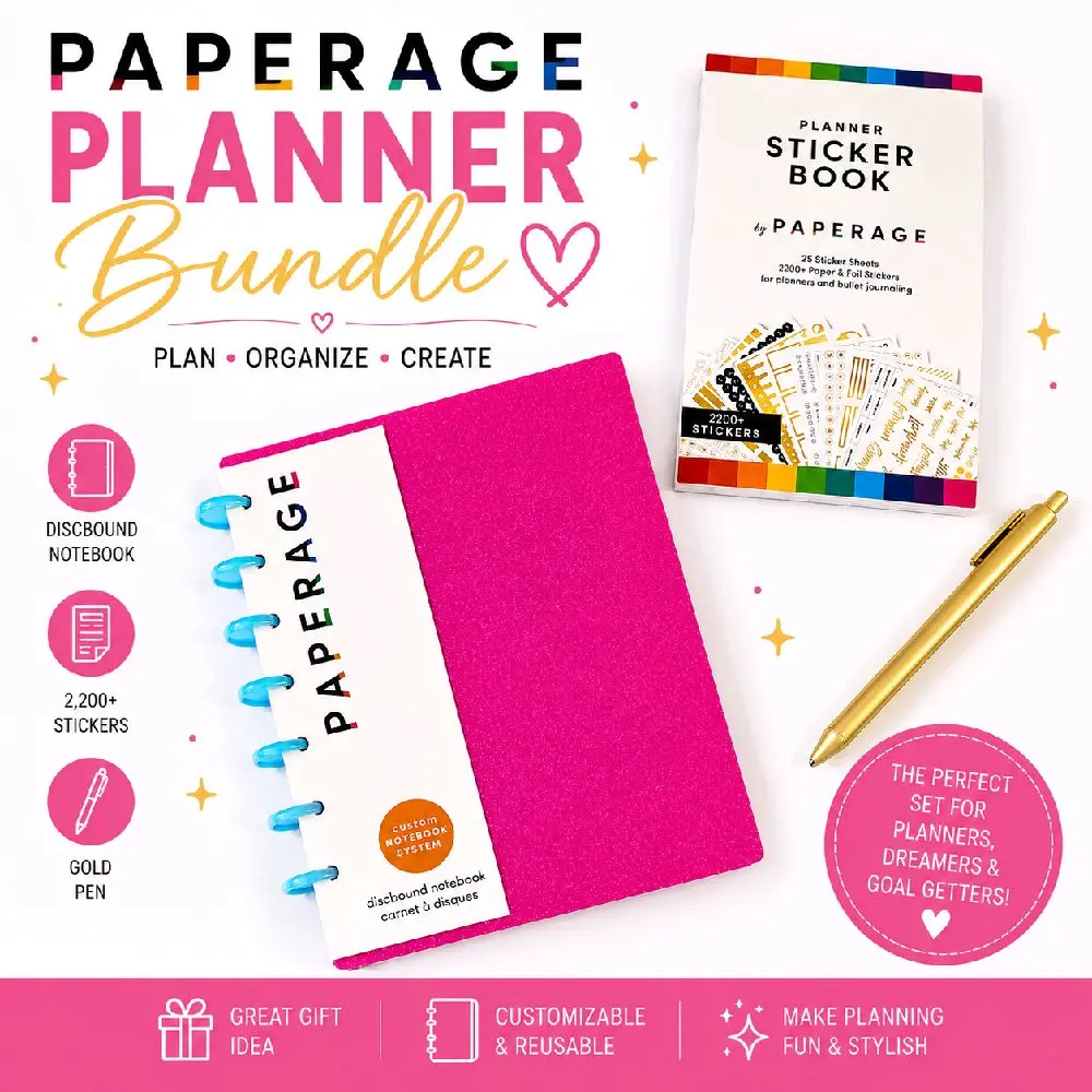 PAPERAGE Customizable Discbound Notebook Bundle