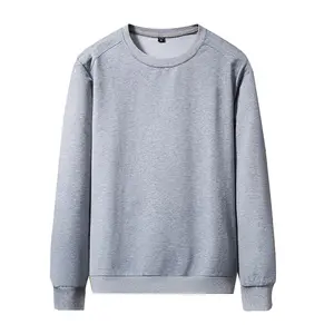 Spring and Autumn Thin Long Sleeve Men's Casual Sports Loose Large Size Pullover Sweatshirt Solid Color Simple Couple Casual Style