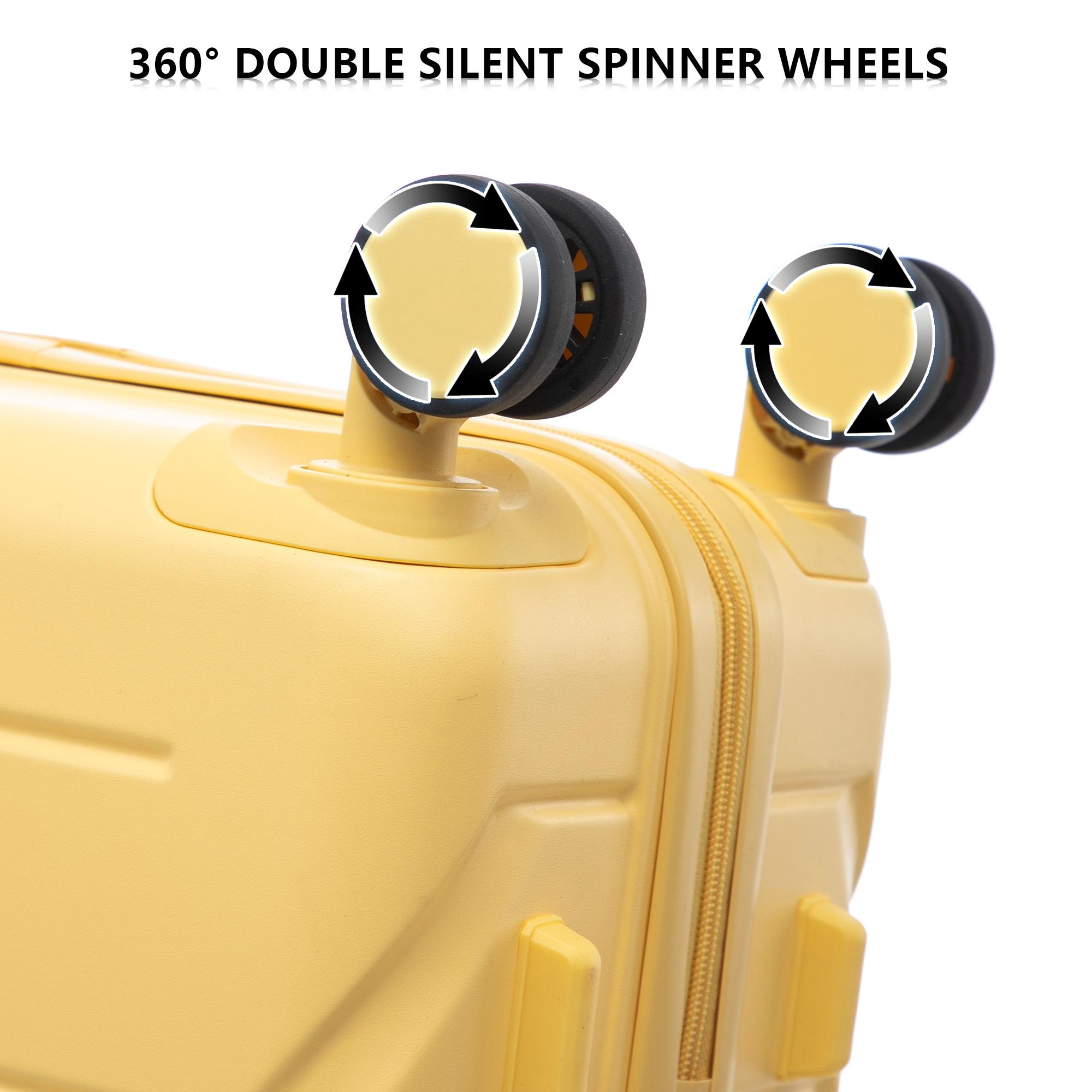 Travel Luggage 3-Piece Set, 20"/24"/28" Hardshell ABS Suitcase with Double Spinner Wheels, Lightweight Expandable Rolling Luggage with Combination Lock, Hardshell Abs Luggage