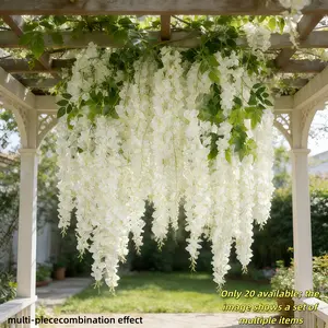 23.6 Inch Artificial Wisteria Vine, Indoor Outdoor Hanging Decor, Wedding Arch, Garden, Patio, Ceiling, Valentine's Day, Low Maintenance