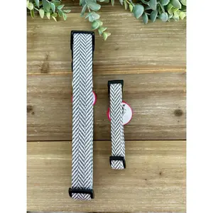 Grey Herringbone Pet Collar