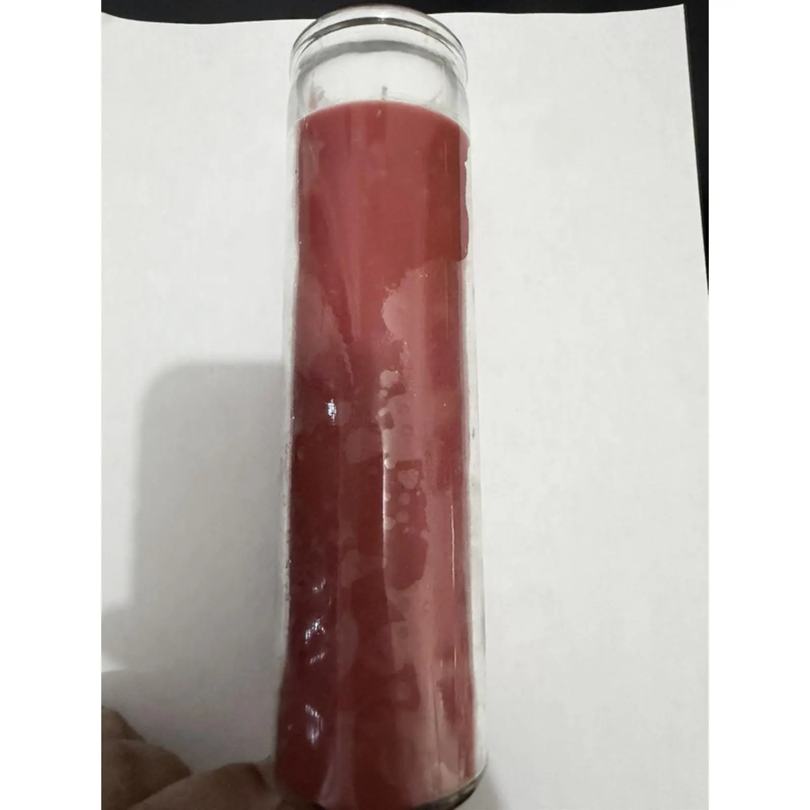 Red Glass Pillar Candle - Perfect for Home Decor and Ambiance