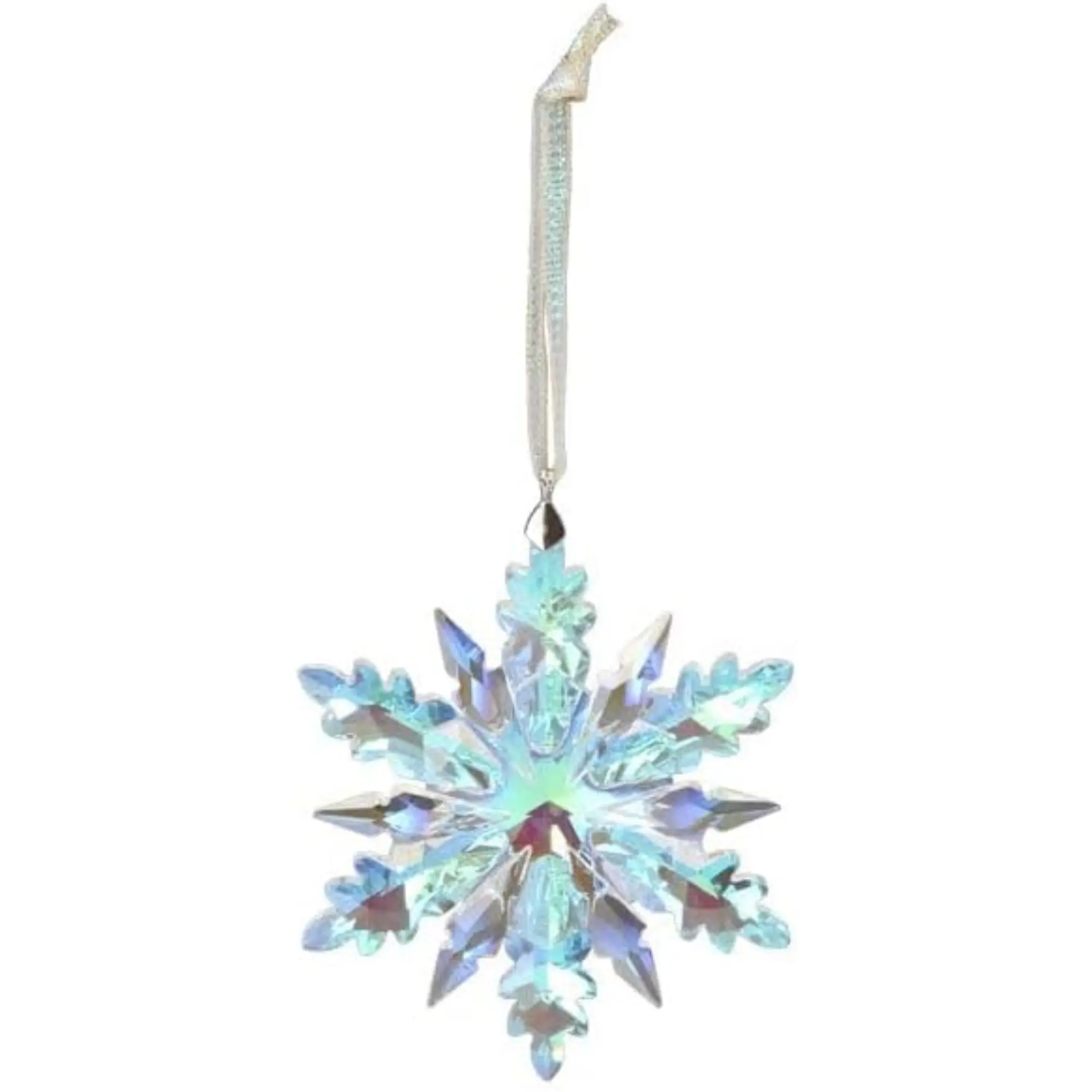 Old World Christmas Blown Glass Ornament for Christmas Tree, Radiant Crystal Snowflake (with OWC Gift Box)