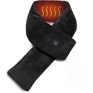 Neck heating pad/scarf/rechargeable heating pad to relieve neck pain and stiffness, a heated neck warmer (power bank not included), wireless heated neck support, a Christmas gift suitable for both men and women (black).