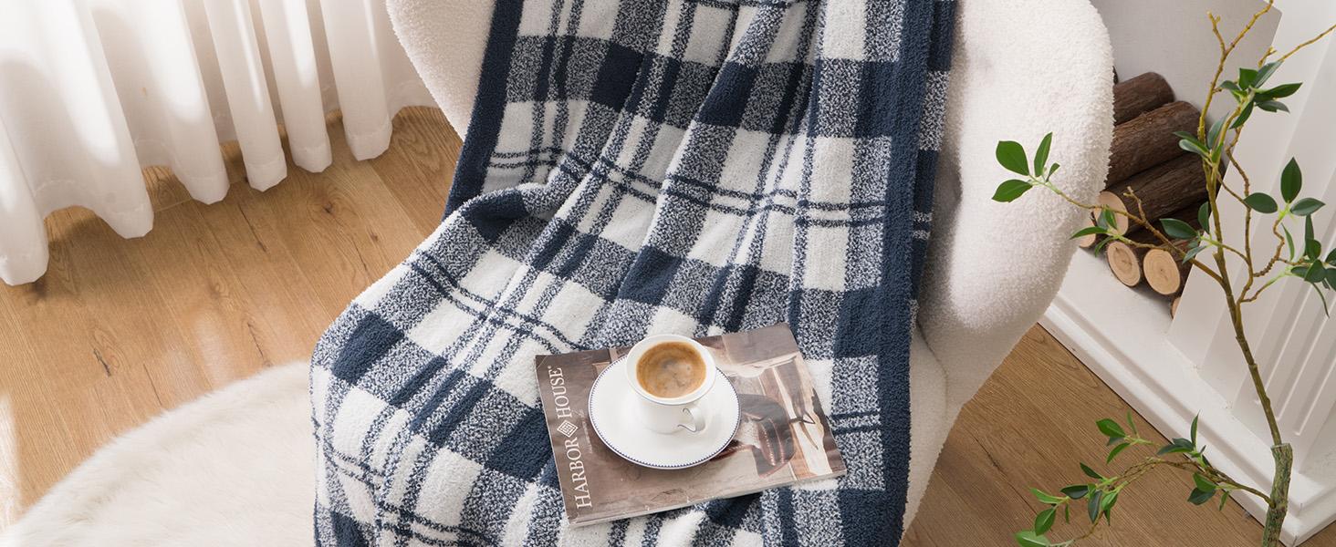 Battilo | Reversible Plaid Throw Blanket - Warm Aesthetic, Comfy, Knitted for Sofa & Bed, 50"x60" Home Decor Blanket Battilo | Reversible Plaid Throw Blanket - Warm Aesthetic, Comfy, Knitted for Sofa & Bed, 50"x60" Home Decor Blanket