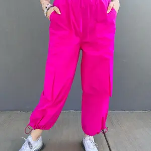 In My Me Era Hot Pink Womens Parachute Pants