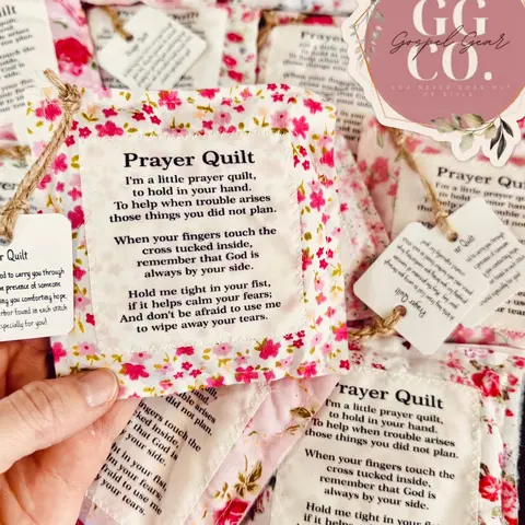 Floral Pink Pocket Prayer Quilt, Prayer Quilt, Faith In Your Hands, Handmade, Mothers Day, Prayer Cloth, Christian Gift