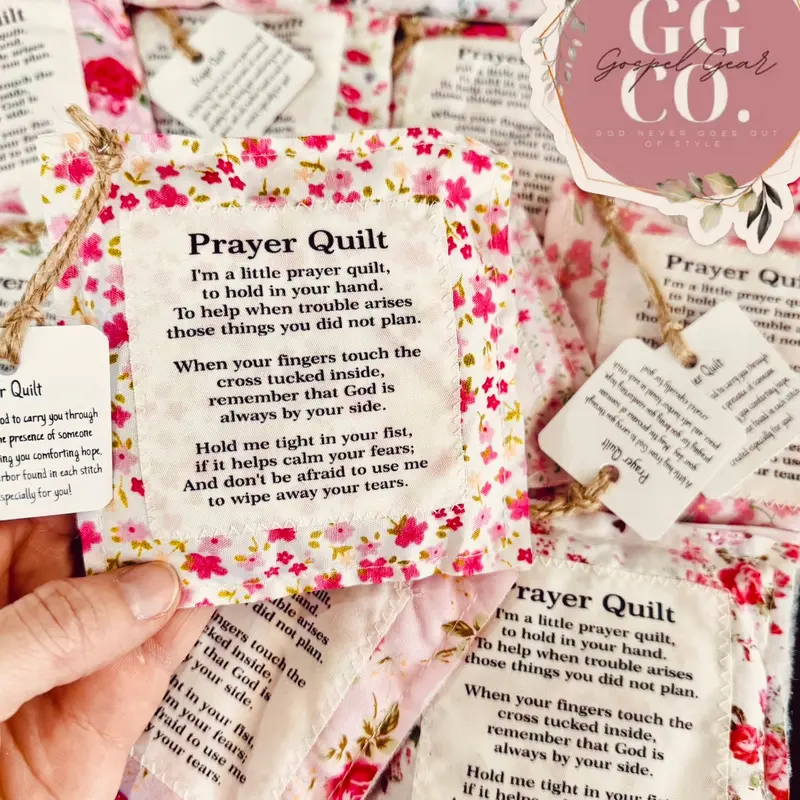 Floral Pink Pocket Prayer Quilt, Prayer Quilt, Faith In Your Hands, Handmade, Mothers Day, Prayer Cloth, Christian Gift