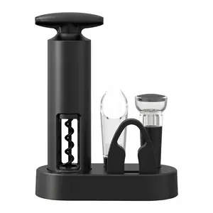 Manual Wine Opener Set - Continuous Turn Self-Pulling Corkscrew, Elegant Wine Remover Kit with Foil Cutter, Aerator Pourer, and Vacuum Stopper - Ergonomic Design for Seniors & Wine Lovers