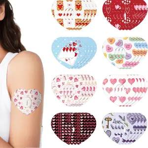 8pcs Adhesive Patches, Heart Shape Sticky Tape Stickers, Sensor Protection Sleeve, Flexible, Pre-Cut, Durable, Long-Lasting, Heart Resistant Tape