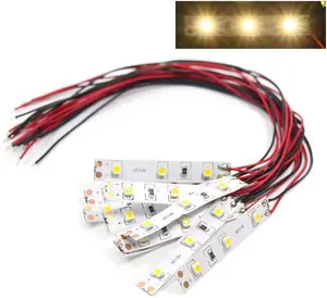 DD01WM 10pcs Pre Wired White Strip Led 3528 SMD LED Light Selfadhesive Flexible 12V ~ 18V