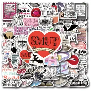 60 count Smutty Book Stickers for Kindle Adult,Bookish Smut Reading Booktok Dark Romance Case Journal Water Bottle Sticker Spicy Lover  Funny Aesthetic Laptop Phone Decal Decor (Smutty-60) gifts1