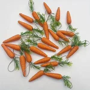 12 Easter Paper Rope Carrots, Festive Hanging Decor Ornaments for Home & Parties, 2 Styles with 6 Carrots Each for Easter Celebrations