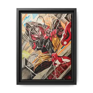 Framed Canvas Art - Spider-Inspired Hero Design for Kids' Rooms, Home Decor, Comic Art, Gift for Fans, Wall Art Artistic Artwork
